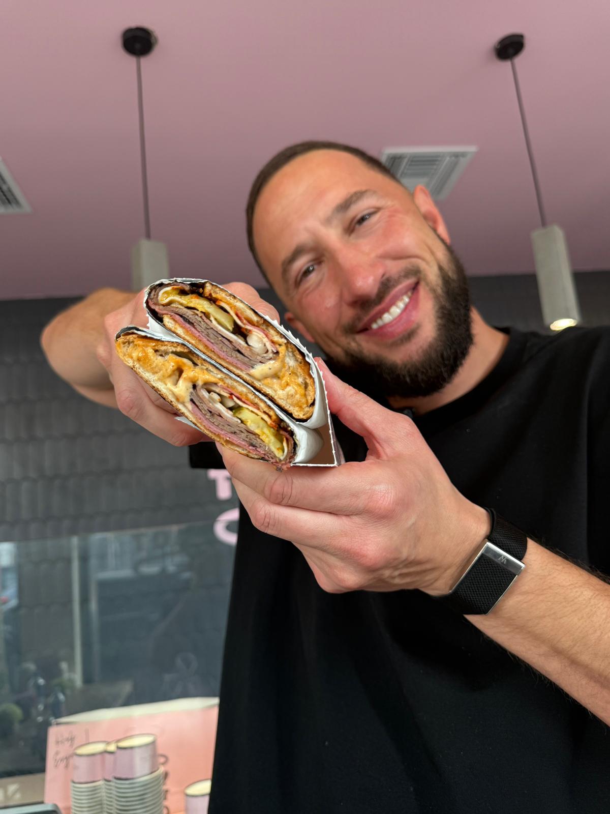 Holy Toast pressed sandwich close up